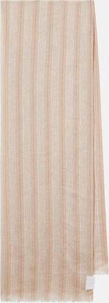 Brunello Cucinelli Bufanda en mezcla de lino a rayas