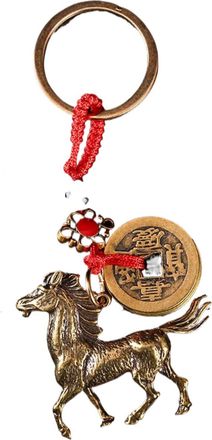 Generic 2026 Year Of Chinese Zodiac Horse Lucky Pendant Keychain Copper Feng Shui Wealth Key Ring Women Men Bag Charm Jewelry Gift