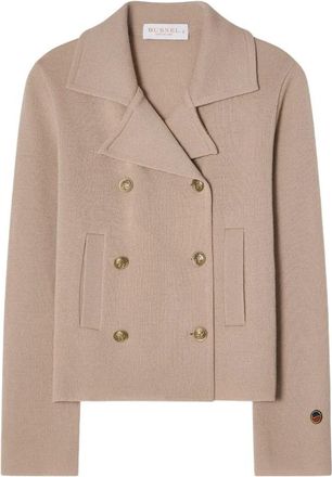 Busnel Indra Gebreide Wollen Jas - Dames - Zomerjassen - Beige - 2XL - Wol - Jassen