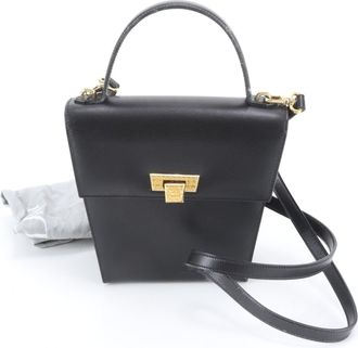 Dior Black Leather Handbag Shoulder Bag Tote Bag (Pre-Owned)