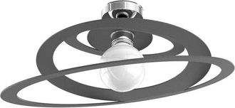 Top-Light Top-light - Plafoniera Industrial-Minimal Bungee Metallo Antracite 1 Luce E27 D50Cm