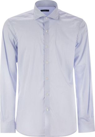Fay Stretch Poplin Shirt With French Collar