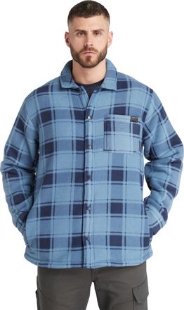 Timberland Mens A64E1 Gritman Check Heavyweight Fleece Shirt, Vintage Indigo Tartan, Large
