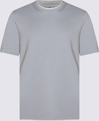 Brunello Cucinelli T-Shirts And Polos Blue And Green-Uomo