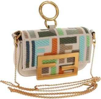 Fendi Pre-owned Mini Bags, female, Multicolor, Size: ONE SIZE Pre-owned Canvas Mini Bag