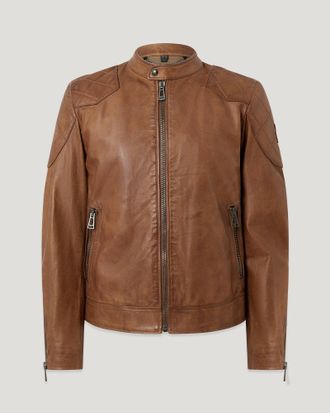 Belstaff Legacy Outlaw Jacket Mens Hand Waxed Leather Cork Size UK 36