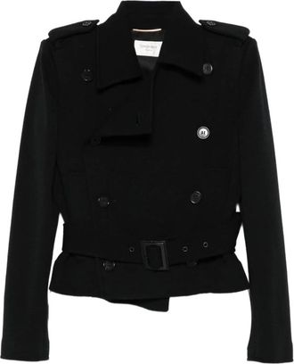 Saint Laurent Light Jackets, female, Black, M, Saharienne Jacket