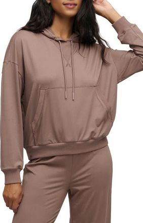 Barefoot Dreams Butterchic Crop Hoodie in Sable at Nordstrom, Size X-Small