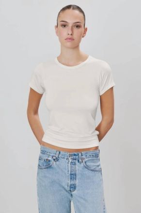 &Eacute;terne Fitted Crewneck Short Sleeve T-Shirt In Ivory