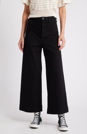 The Great. The Seafair Crop Wide Leg Jeans in Carbon at Nordstrom Rack, Size 28
