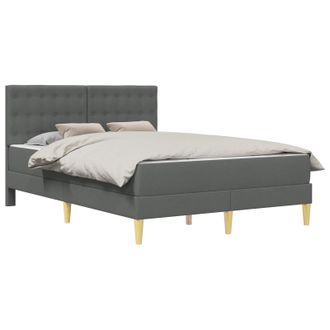 vidaXL Struttura Letto Con Materasso Grigio Scuro 140 X 190 Cm Tessuto Vidaxl