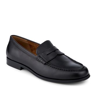 Jones Bootmaker Mens Quadir Slip On Leather Penny Loafers - Black - Size UK 10