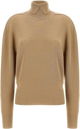 Burberry Turtle-Neck Sweater - Dames - Coltruien - Beige - XS - Wol - Truien & Vesten