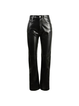 Nanushka Hose in Lederoptik Vinni Schwarz