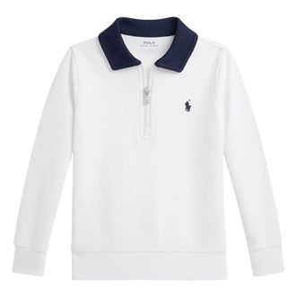 Ralph Lauren Kids Sweatshirts, male, White, 6 Y, Half Zip Sweatshirt