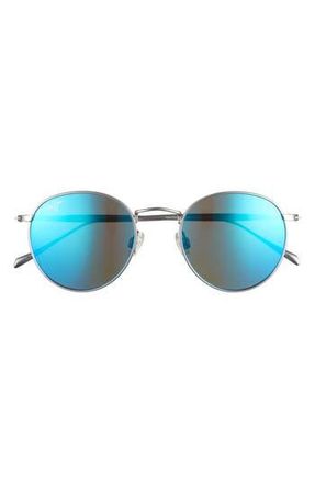 Maui Jim 50mm Round Polarized Sunglasses in Titanium Titanium Blue at Nordstrom Rack