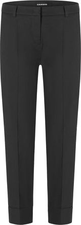 Cambio Zwarte Cropped Broek met Persplooien - Dames - Vrijetijds broeken - Zwart - M - Broeken