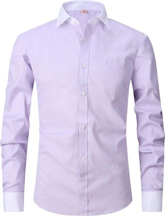 Generic Black Shirts Men Shirts for Men Adult Formal 2024 Mens Spring and Fall French Shirt Mens Business Dress Long Sleeve Solid Color Stripe Inch Dress Twil