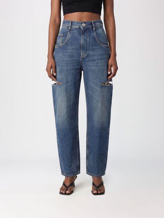 Maison Margiela Jeans baggy a vita alta in denim di cotone con dettagli cut-out