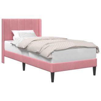 vidaXL Estructura De Cama Con Cabecera Rosa 80 X 200 Cm Terciopelo Vidaxl