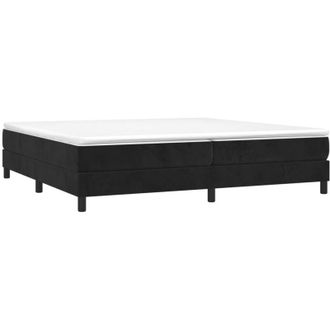 vidaXL Cama Box Spring Con Colch&oacute;n Terciopelo Negro 200x200 Cm Vidaxl