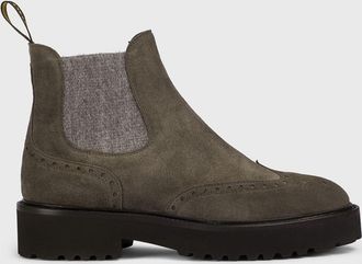 Doucal's Stivaletto Doucals in camoscio con motivo brogue