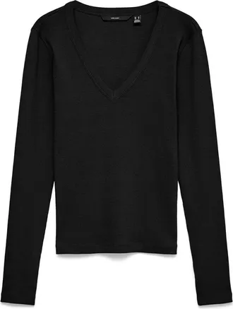 Vero Moda T-shirt met lange mouwen en V-hals