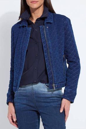 Lyss&eacute; Elora Quilted Jersey Jacket In Indigo