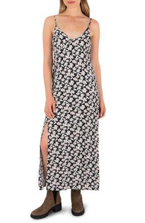 Hurley Amour Floral Print Maxi Slipdress in Black at Nordstrom Rack, Size X-Small