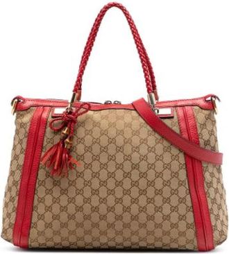 Gucci Pre-owned Bella Tote - Dames - Vintage Handtas - Beige - ONE Size - Leer - Vintage