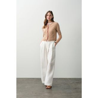 Naked Cashmere Ana Elbow Sleeve Cashmere Cardigan in Honey/poppy at Nordstrom, Size X-Small