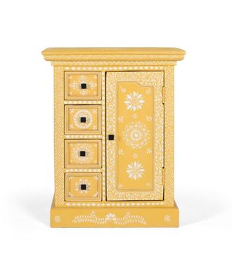 Giner&Colomer C&oacute;moda en madera de mango con puerta decorada artesanalmente