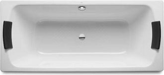 Roca 8414329908336 Roca - Ba&ntilde;era De Acero Rectangular Con Fondo Antideslizante (chapa De Acero De 35mm) - Serie Lun, Color Blanco