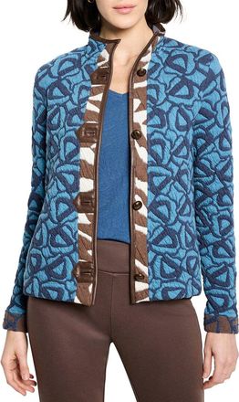 Nic+Zoe Nic+Zoe Petite Quilted Faux Leather Trim Jacket