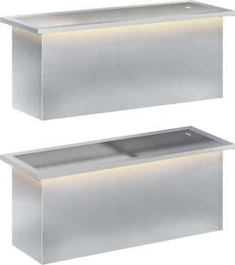 vidaXL Jardinera Para Jard&iacute;n Con Luces Led 2 Uds. Plateado Vidaxl
