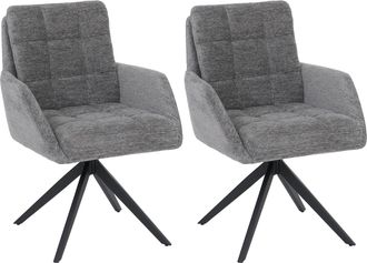Hhg [nunca Usado] Juego De 2 Sillas De Comedor Hhg-705, Silla De Cocina Giratoria Con Retorno Autom&aacute;tico, Tejido De Chenilla (680 G/m&sup2;) Con Certificaci&oacute;n 