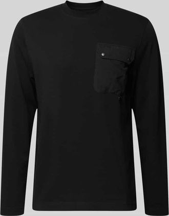 Barbour Relaxed Fit Langarmshirt aus Baumwoll-Mix in Black, Größe XXXL