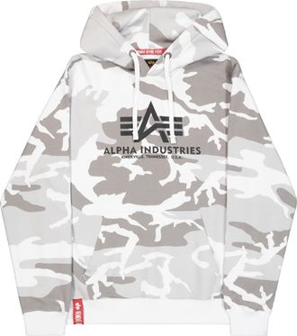 Alpha Industries Hoodie ALPHA INDUSTRIES Basic Hoodie BL Camo, Herren, Gr. S, weiss (wei&szlig; camo), Obermaterial: 80% Baumwolle, 20% Polyester, regular fit, Sweatshirts H