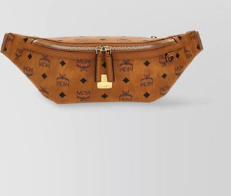 MCM monogram pattern belt bag with leather trim