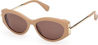 Max Mara MM0167 46E Womens Sunglasses Brown Size 54