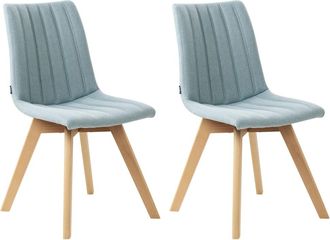 Beliani Conjunto de 2 sillas de comedor Tela Azul claro