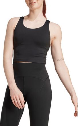 adidas All Me Medium Support Bra Tank in Black at Nordstrom, Size Large
