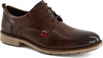 Andrea Mens Oxford Leather Shoe In Dark Brown
