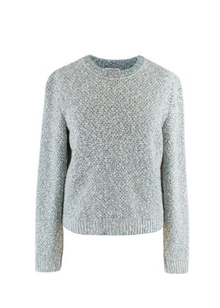 Maison Ullens Blue Tweed Crew Neck Jumper Size M