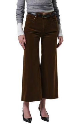 Citizens Of Humanity Lyra Raw Hem Ankle Wide Leg Corduroy Pants in Manuka Bronze at Nordstrom Rack, Size 30