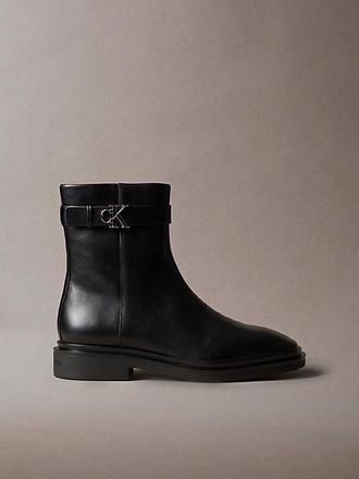 Calvin Klein Botines De Piel Con Distintivo