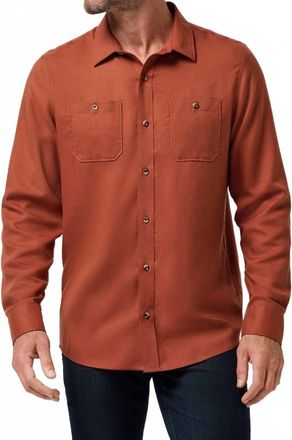 Travis Mathew Cloud Flannel Button Up Shirt In Maple