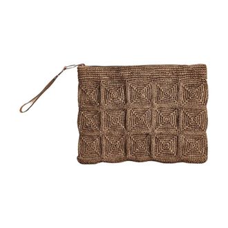 Ibeliv Tassen, Dames, Bruin, ONE Size, Katoen, Tanala Clutch