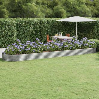Berkfield Home Garden Raised Bed Powder-coated Steel 600x140x36 cm Anthracite in Black | Size: 600 x 140 x 36 cm