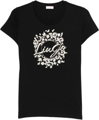 Liu Jo floral logo T-shirt - Black